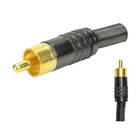 10x Plug Rca Macho Profissional Ponta Ouro 24k - Preto