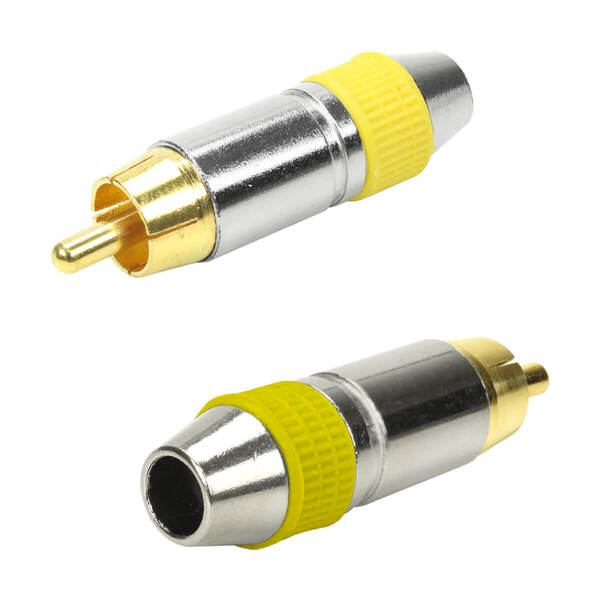 10x Plug Rca Macho Profissional Style Pix Ponta Ouro 24k - Am
