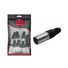 10x Plug Xlr Cannon Macho 4 Vias Corpo Metálico - Preto