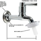 1130 Torneira Metal Jardim Tanque Alavanca Redonda 1/4volta P