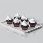 12 Bandejas De Plástico Self Service Hambúrguer 32x23cm Branc