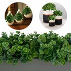 12 Buquês De Mini Eucalipto Planta Artificial (6 Hastes Por M