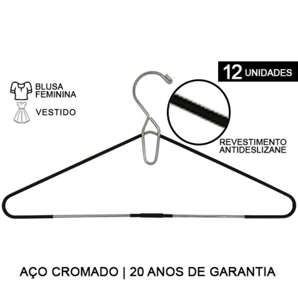 12 Cabides Antideslizantes Vestido, Camisa Cristina Papazian
