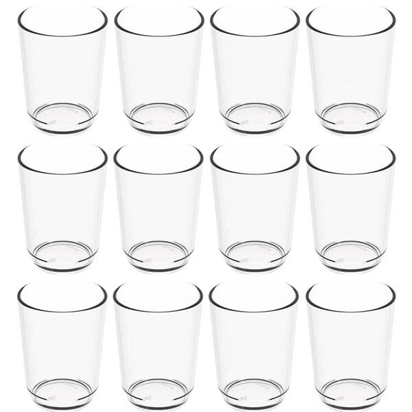 12 Copos De Plástico Transparente 500ml Para Restaurante Esco