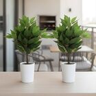 12 Folhagens Artificiais Folha Fícus Galhos Flexíveis Para De