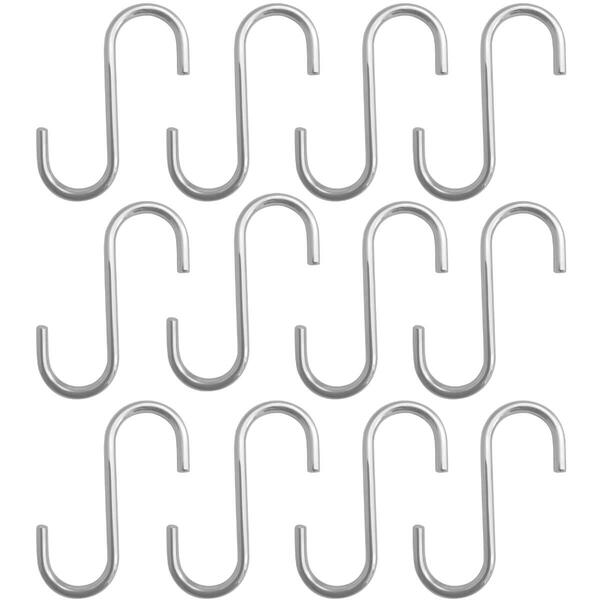 12 Ganchos Cromados Tipo S 2cm Schimitt Para Barra Suporte De