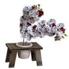 12 Hastes De Orquídea Branca Com Vinho Artificial Para Decora