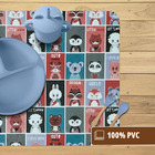 12 Jogo Americano Infantil Pets Impermeável Pvc 12 Lugares