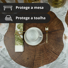 12 Jogo Americano Madeira Impermeável Redondo Plástico