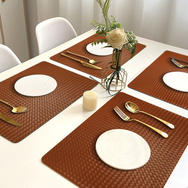 12 Jogo Americano Mesa Posta Luxo Impermeável Pvc Trm Ca