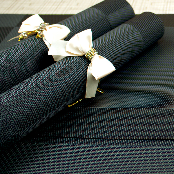 12 Jogo Americano Mesa Posta Luxo Restaurante Bar Pvc St Pt