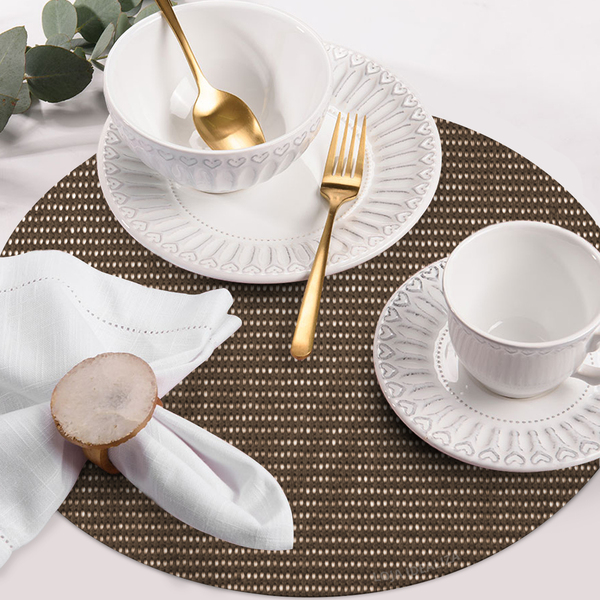 12 Jogo Americano Redondo Antiderrapante Flex Resistente Cf