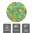 12 Jogo Americano Redondo Infantil Zoo Impermeável Pvc