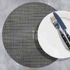 12 Jogo Americano Redondo Tela Trançado Trama Rústico Cz