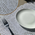 12 Jogo Americano Rendado Branco Plástico 12 Lugares 30x46