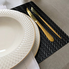 12 Jogo Americano Roma Alto Padrão Impermeável  Pvc Pt - Pret