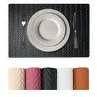 12 Jogo Americano Roma Alto Padrão Impermeável  Pvc Pt - Pret