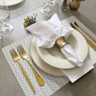 12 Jogo Americano Roma Alto Padrão Impermeável Pvc Br - Branc