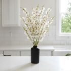 12 Orquídeas Chuva De Ouro Branco Artificial Adicione Charme