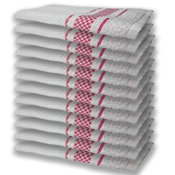 12 Panos De Prato Atoalhado Felpudo Premium Rosa