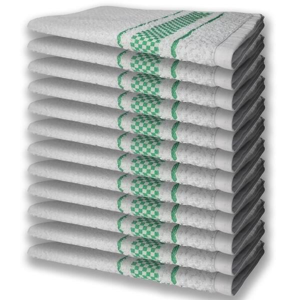 12 Panos De Prato Atoalhado Felpudo Premium Verde