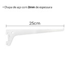 12 Pçs Suporte Simples 25cm Branco Para Cremalheira