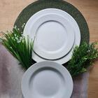 12 Pratos Fundos 23,5cm Porcelana Relevo Chevron Germer Redon