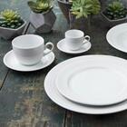 12 Pratos Rasos 26,5cm Porcelana Germer Chevron Branco Redond