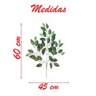 12 Ramos Decoração Arranjo Fícus Artificial Verde 14 Galhos C