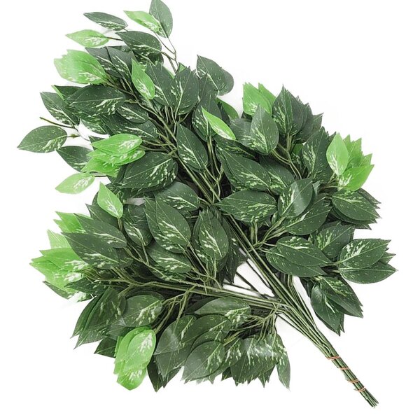 12 Ramos Decoração Arranjo Fícus Artificial Verde 14 Galhos C
