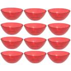 12 Tigelas Vermelha Travessa Redonda 2,3l Servir Salada Sobre