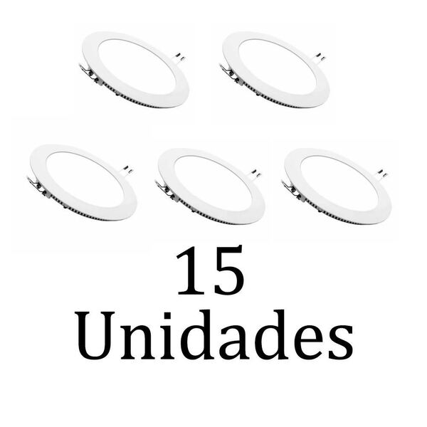 15 Downlights De Embutir Redondo 9w Ledgold branco Frio*