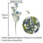 15 Flores De Mosquitinho Azul Artificial Para Arranjos, Vasos