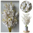 15 Flores De Orquídea Ouro Branca Permanente Versátil E Elega