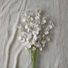 15 Flores De Orquídea Ouro Branca Permanente Versátil E Elega