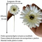 15 Gérberas Artificiais Branca - Haste Longa Perfeitas Para D