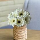 15 Gérberas Artificiais Branca - Haste Longa Perfeitas Para D