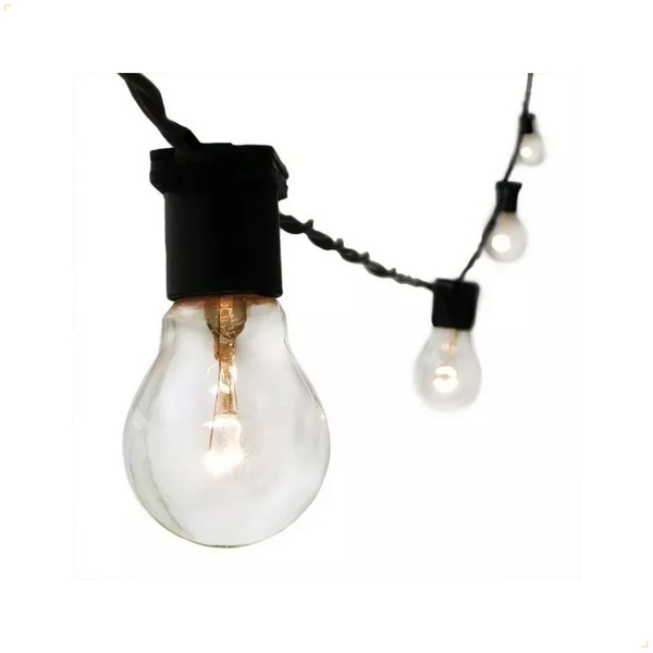 15 Metros Varal De Luzes Festão Cordão Soquete E27 Bivolt