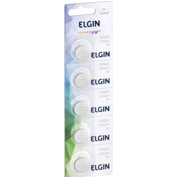 15 Pcs Bateria Moeda Cr1620 3v Pilha Elgin Blister