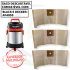 15 Saco Descartável Para Aspirador De Pó Black E Decker Ap4850