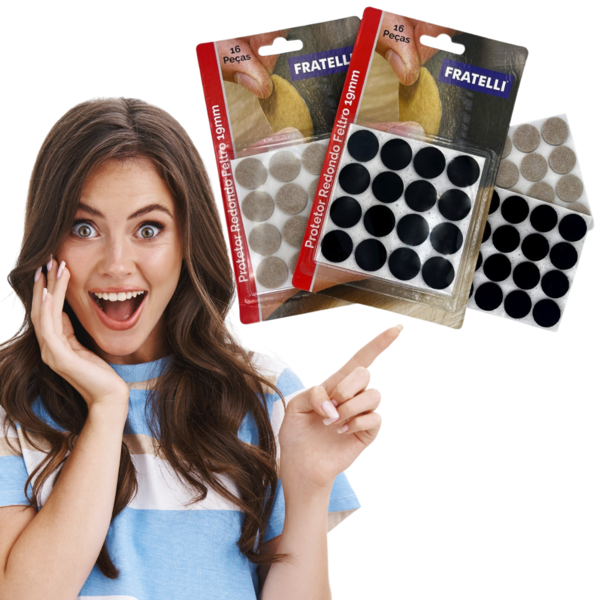 16 Feltro Kit Protetor Adesivo Pé Sofá Cadeira Mesa Proteção