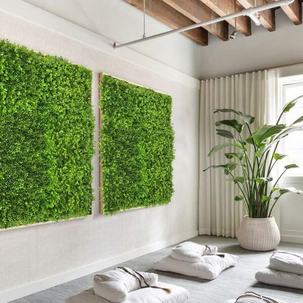 16 Painéis De Jardim Vertical Artificial Folhagens Com Cor Intensa Para ...