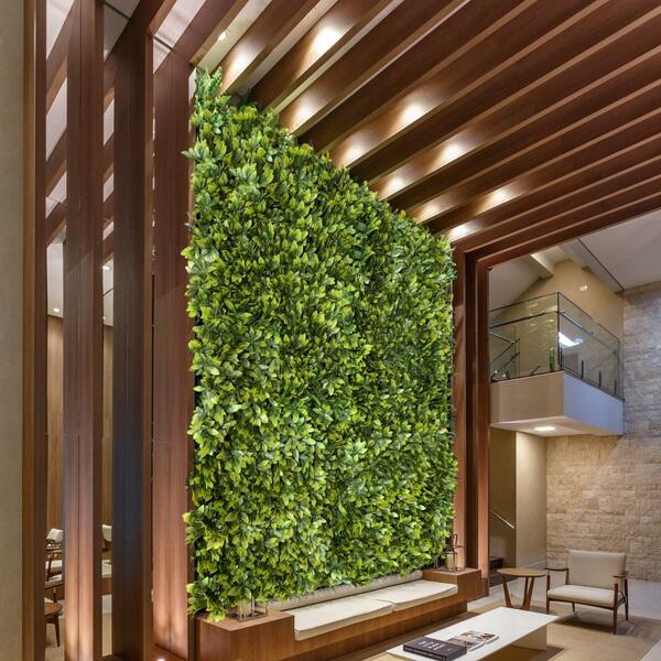 16 Placas Artificias Parede Verde Ricos Em Folhagens Densas C