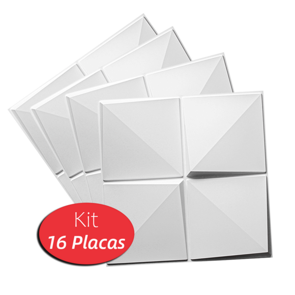 16 Placas Revestimento 3d Plástico 0,5mm Decorativas Cubos