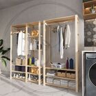 1 Arara C/ 7 Nichos + 1 Arara C/ Prateleiras Em Madeira.