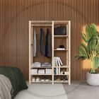 1 Arara C/ 7 Nichos + 1 Arara C/ Prateleiras Em Madeira.