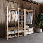 1 Arara C/ 7 Nichos + 1 Arara C/ Prateleiras Em Madeira.