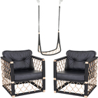 1 Balanço Suspenso + 2 Poltronas Trama Original Em Alumínio C