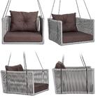 1 Balanço Suspenso Hungria Cinza Em Aluminio Fibra E Corda Si