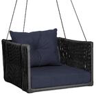 1 Balanço Suspenso Hungria Preto Em Aluminio Fibra E Corda Si